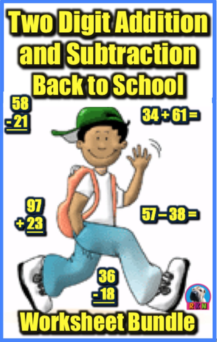 Two Digit Addition and Subtraction Worksheet Bundle - Back to School (60 Pages)