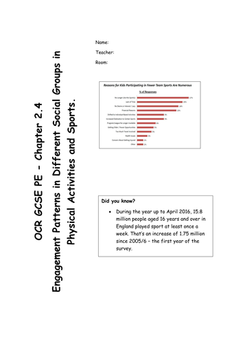 Chapter 3.1 - Engagement patterns in sport (OCR GCSE PE 2016 Specification) REVISION BOOKLET