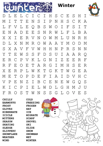 Winter Word Search