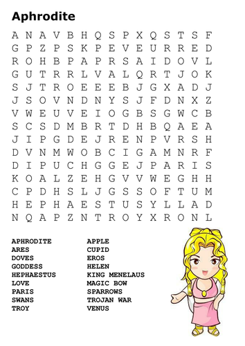 Aphrodite Word Search