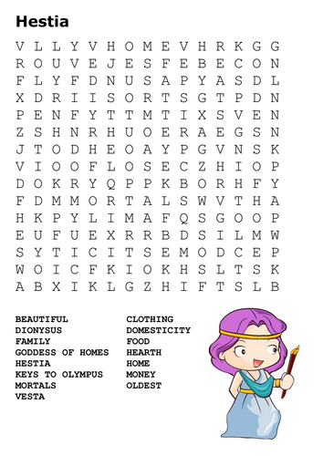 Hestia Word Search