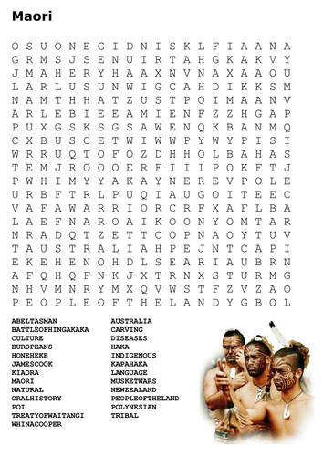 Maori Word Search