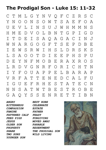 The Prodigal Son Word Search | Teaching Resources