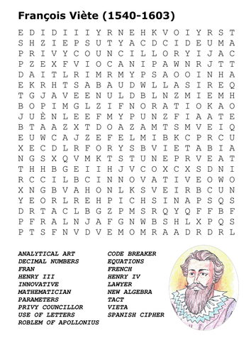 François Viète Word Search