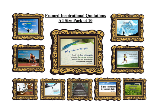 Framed Inspirational Quotations - Ideal for Classroom Displays!