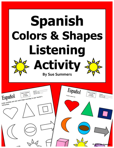 Spanish Colors and Shapes Listening Activity - Los Colores