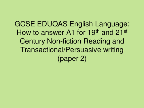 New EDUQAS GCSE Lang: How to answer every question perfectly