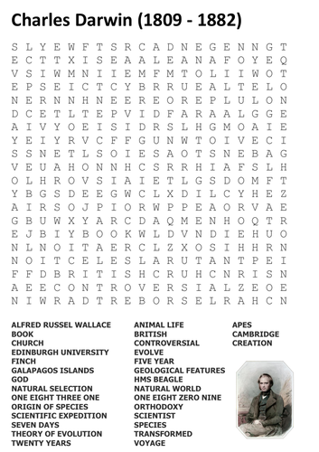 Charles Darwin Word Search