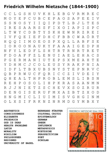 Friedrich Wilhelm Nietzsche Word Search