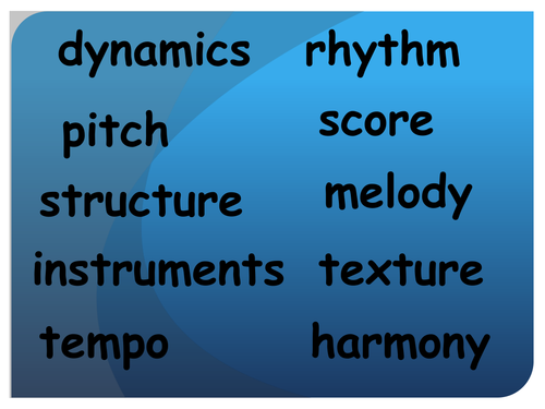 Music Key Words ELEMENTS