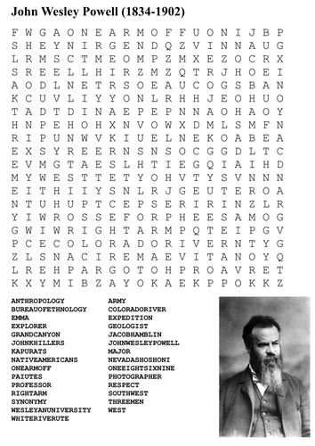 John Wesley Powell Word Search