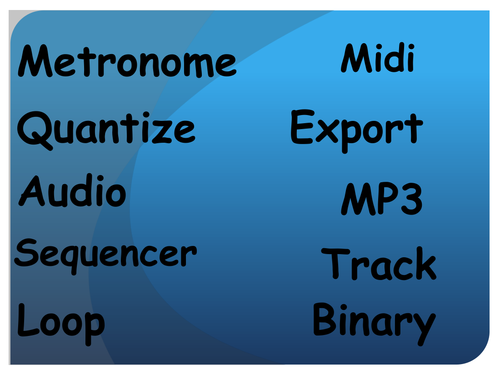 Key Word Meanings - Garageband.