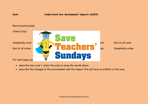 Urbanisation KS2 Lesson Plan and Instruction Sheet