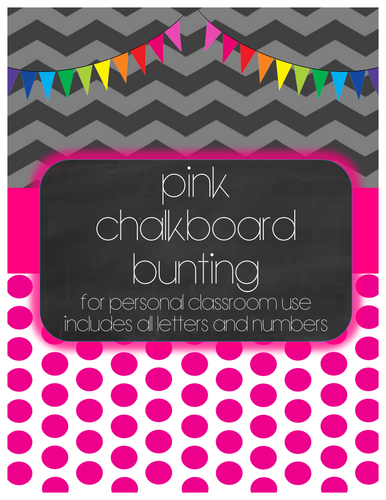 Pink Chalkboard Bunting Display Set