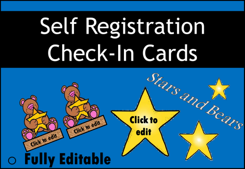 Self Registration Check-In Cards for EYFS/KS1