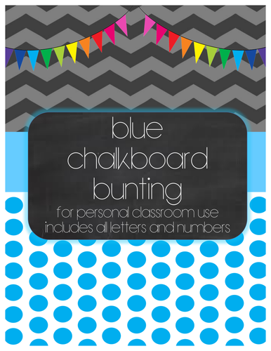 Blue Chalkboard Display Bunting