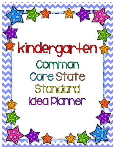 Kindergarten CCSS English Language Arts Idea Planner