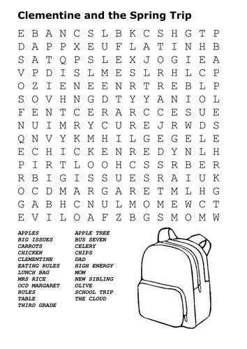 Clementine and the Spring Trip Word Search