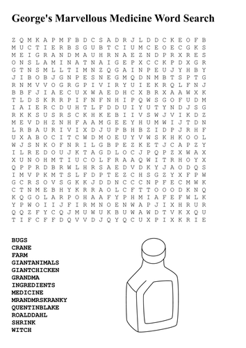 George's Marvellous Medicine Word Search