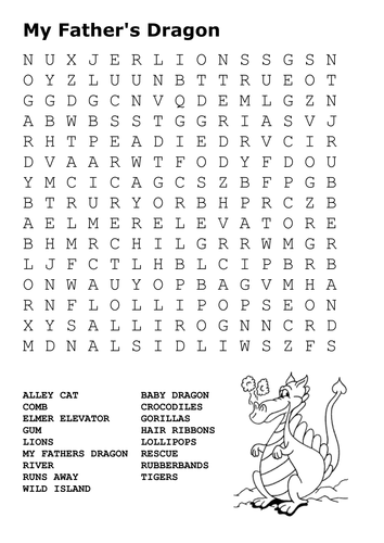 My Father's Dragon Word Search