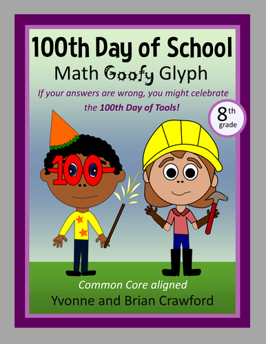 100th Day of School Math Goofy Glyph (8th Grade)