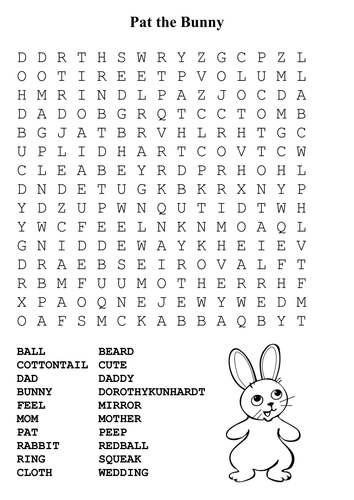 Pat the Bunny Word Search