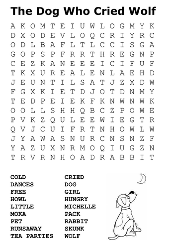 The Dog Who Cried Wolf Word Search