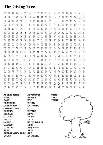 The Giving Tree Word Search