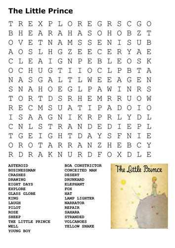 The Little Prince Word Search by sfy773 | Teaching Resources