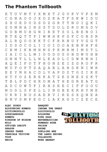 The Phantom Tollbooth Word Search