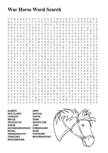 War Horse Word Search