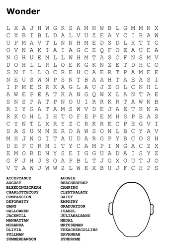 Wonder Word Search By Sfy773 Teaching Resources Tes