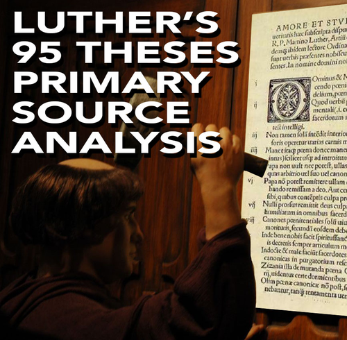 Luther’s 95 Theses Primary Source Worksheet (Renaissance Reformation)