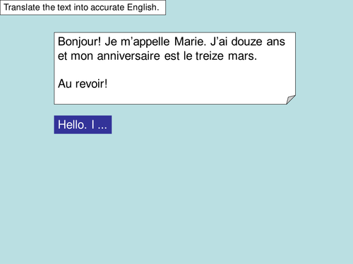 Quelle est la date? What is the date?