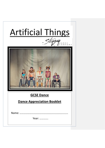 Artificial Things GCSE Dance Work Book