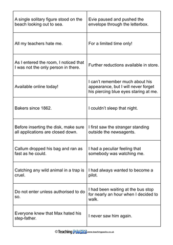 100 First Lines - Prompts for children's writing!