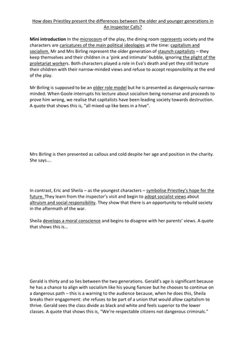 Age and Responsibility An Inspector Calls