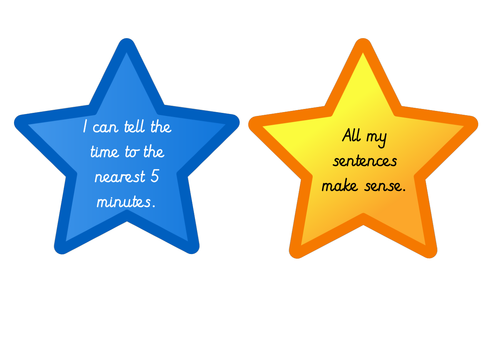 Literacy and Maths Targets on Stars