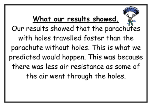 Forces Parachutes Science Investigation Display