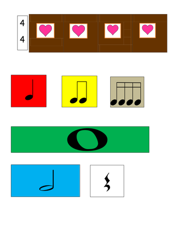 Chocolate bars  and coloured beats composition activity