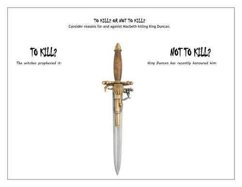 KS3 English Shakespeare Macbeth - To Kill or Not to Kill?