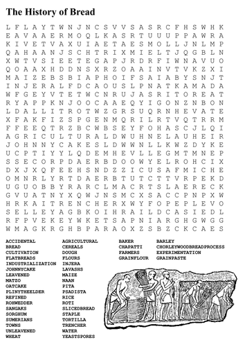 The History of Bread Word Search