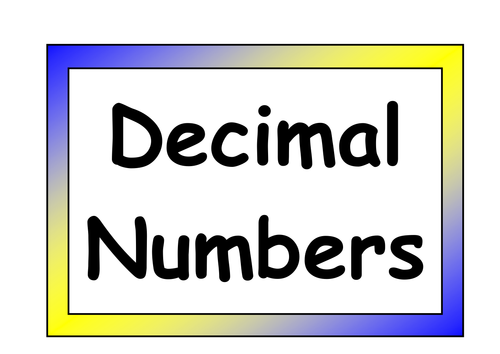 Decimal Numbers Display Poster Pack