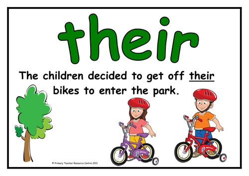 Their, There and They're Literacy Display Posters