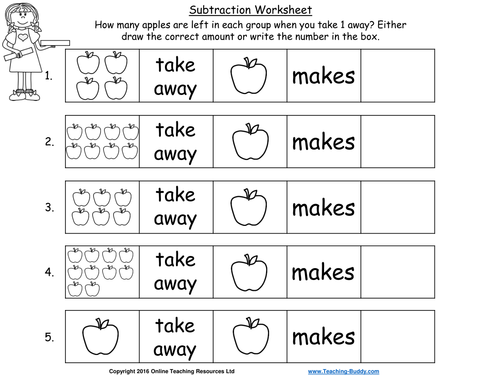 Let’s Take Away – Beginning to Subtract (PowerPoint and worksheets)