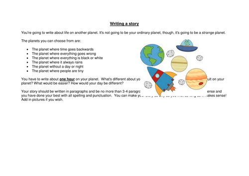 Creative Writing Task-Inventing a new planet