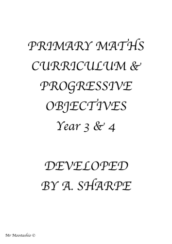 Maths Progressive Objectives Year 3-4