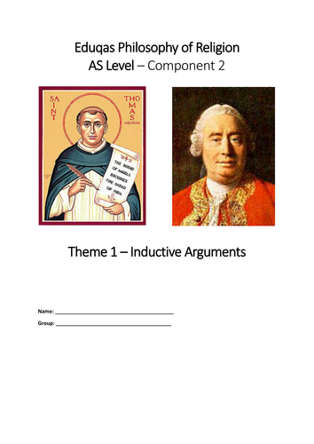 Eduqas AS Level Component 2 Theme 1 - Inductive Arguments workbook