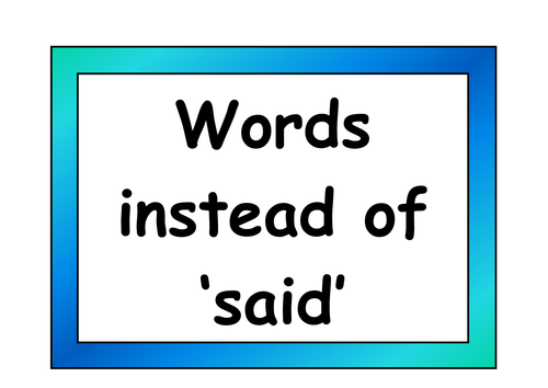 Synonyms for said vocabulary cards