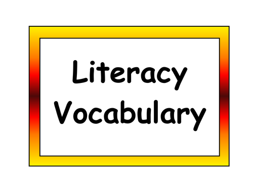 Literacy Vocabulary Display Posters